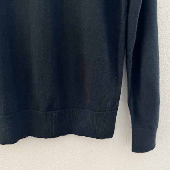 Banana Republic Pullover Sweater Merino Wool Crew Classic Minimalist Black L - Picture 6 of 11